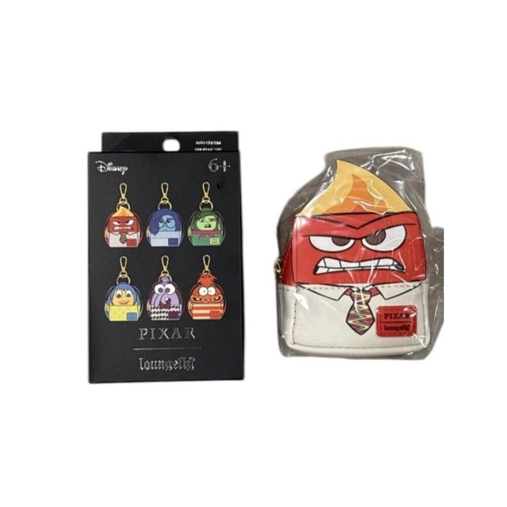 Pixar Inside Out 2 Loungefly Anger Mini Bag Backpack Charm Keychain New In Box